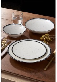 Set veselă 24 piese, din porțelan, alb/negru