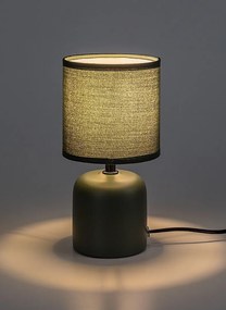 Lampa de masa ceramica si abajur verde Daphni
