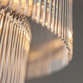 Lustră pe lanț Endon 112576 MARIETTA 16xE14/6W/230V alamă/transparent