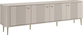Dulap TV Vesper 4D 187 cm - cașmir / picioare aurii