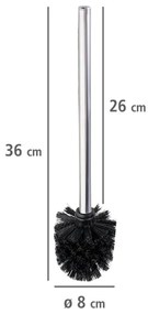 WENKO 24089800 - Perie WC 8x35 cm, inox/argintiu/negru