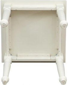 Masa fixa, L 70 70 H78 cm, culoare alb antic, Lemn Masiv