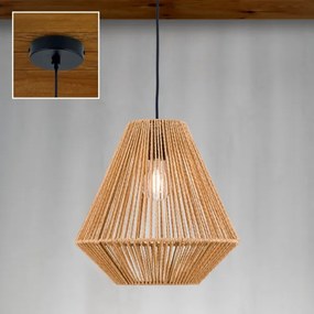 Lustră pe cablu Orion HL 6-1812/1 JUNGLE 1xE27/40W/230V d. 31 cm cânepă