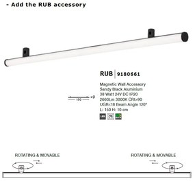 Accesoriu, Corp de iluminat pentru sistemul magnetic GRAMMI 01, Zeon 38W L-150cm NVL-9028838