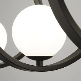 Lustra modern spirala metalica neagra si 5 bile de sticla Twister
