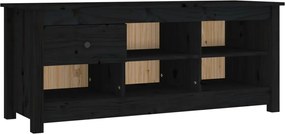 vidaXL Dulap pentru pantofi, negru, 110x38x45,5 cm, lemn masiv pin