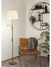 Lampadar gri cu abajur din sticlă/cu abajur textil (înălțime 170 cm) CONESA – EGLO