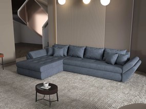 Colțar extensibil dumonde cu ladă de depozitare si sezut confortabil din spuma high-density, Loana XL Enjoy Antracit 335x185 cm
