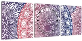 Tablou din mandale (cu ceas) (90x30 cm)