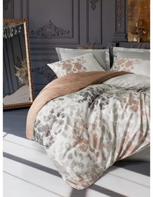 Lenjerie de pat grej din bumbac satinat pentru pat dublu 200x200 cm Blatt – Mijolnir