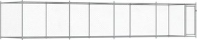 vidaXL Cușcă pentru câini cu ușă, gri, 8x2x1,5 m, oțel galvanizat