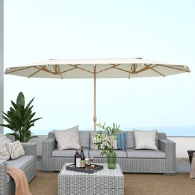 Outsunny Umbrelă de Soare cu Două Fețe și Mâner cu Manivelă Ușor de Utilizat, 455x265x238 cm, Bej | Aosom Romania