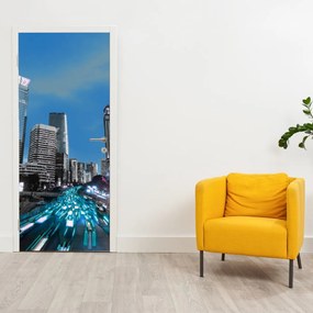 Fototapet pentru ușă - Oraș noaptea (95x205cm)
