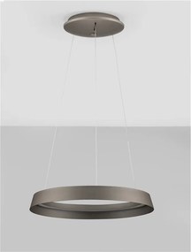Lustra LED suspendata design modern circular ORMI brown D-45cm