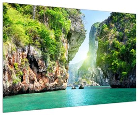 Tablou cu peisaj mediteraneen aquatic (90x60 cm)
