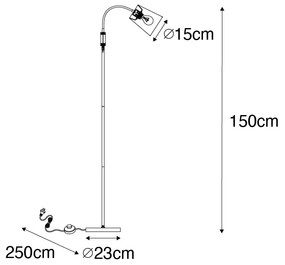 Lampa de podea moderna neagra - Carmen