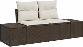 vidaXL Canapea de grădină cu pernă Maro 184 x 62 x 69 cm poliratan