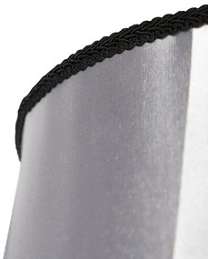 Abajur din mătase negru cu gri 45 cm - Granny