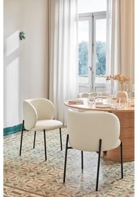 Set de scaune de sufragerie alb 2 buc. tapițat Mogi – Teulat