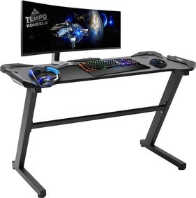 Birou PC/birou gaming, negru, JADIS