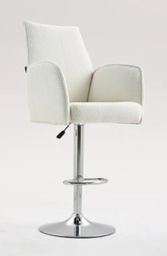 HR280W Scaun Crem Boucle cu Bază Cromata