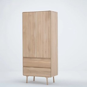 Șifonier din lemn masiv de stejar cu 2 sertare Gazzda Fawn