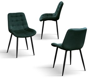 SET 4 Scaune Ernest catifea, structura metalica - BEJ - STANDARD - 4 BUCATI