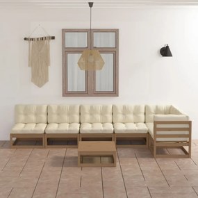 Set mobilier de grădină cu perne, 7 piese, lemn masiv pin