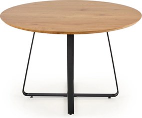 OFERTA Masa de sufragerie neagra cu blat din stejar NOCTURNE 120x120 a doua calitate