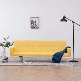 282224 vidaXL Canapea extensibilă cu brațe, galben, poliester