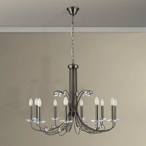 Candelabru stil clasic cu cristal K9 ARIANE 10L nickel inchis