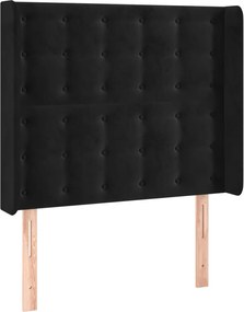 vidaXL Tăblie de pat cu aripioare, negru, 103x16x118/128 cm, catifea