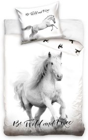 Animale Wild and Free Set lenjerie de pat cu cai 140×200cm, 70×90 cm