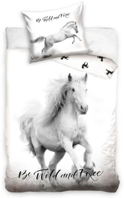 Animale Wild and Free Set lenjerie de pat cu cai 140×200cm, 70×90 cm