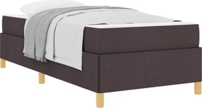 vidaXL Cadru de pat cu saltea Maro închis 100 x 200 cm țesătură