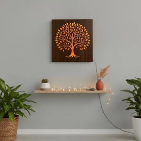 SENTOP | Tablou LED Copacul Vieții - decorațiune din lemn cu iluminare din spate - KROWE