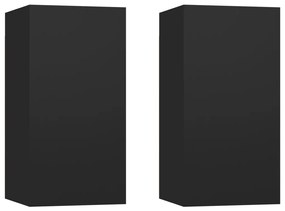803329 vidaXL Comode TV, 2 buc., negru, 30,5x30x60 cm, lemn prelucrat