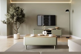 Masă de cafea Amilio 100 cm cu sertare pe picioare - eucalipt / stejar Baltic Dune