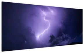 Tablou - cerul violet cu fulger (120x50 cm)