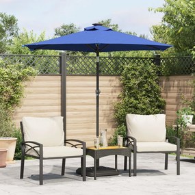 vidaXL Umbrelă soare grădină stâlp din oțel/LED antracit 225x225x212cm