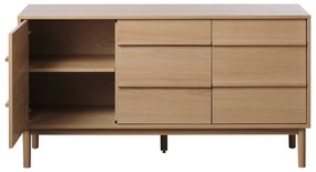 Comodă joasă cu aspect de lemn de stejar 75x140 cm Ponza – Unique Furniture