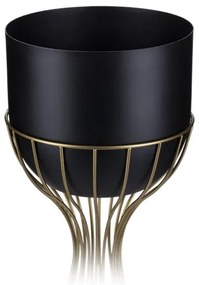 Ghiveci metalic de flori LOFT 68x20 cm auriu/negru