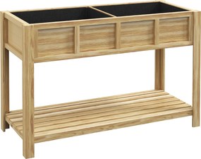 Outsunny Jardinieră pe picioare cu separator detașabil, raft, inserturi pentru irigare, material geotextil de drenaj 115L x 46l x 75Î cm | Aosom Romania