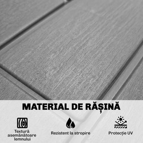 Outsunny Ladă de Grădină 114L din Rășină Impermeabilă și Anti-UV cu Închidere cu Cheie, 56x44x54 cm, Gri | Aosom Romania