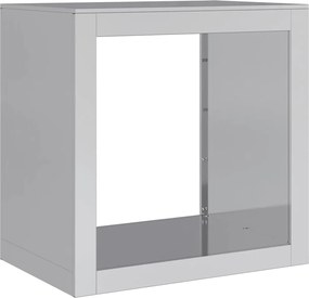 vidaXL Suport pentru lemne de foc, 60x40x60 cm, oțel inoxidabil