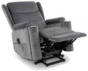 Scaun reclinabil Pontils Velvet, gri