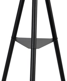 Lampă de podea industrială cu trepied din oțel negru - Bliss Vefa