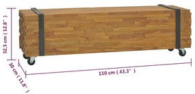 Suport TV, 110x30x32,5 cm, lemn masiv de tec