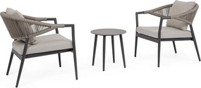 Set mobilier de grădină kaki/taupe din aluminiu pentru 2 persoane Millor – Bizzotto