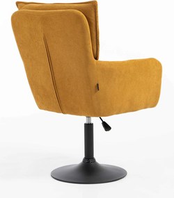 HR250N Scaun Catifea Reiată Premium Ruloare Curry Galben Bază Neagră